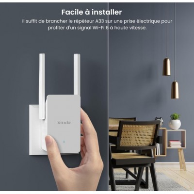 TENDA RÉPÉTEUR WIFI 6 A33,...